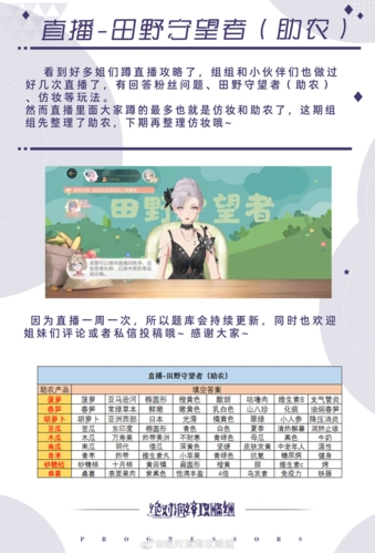 绝对演绎直播田野守望者怎么玩答案汇总一览