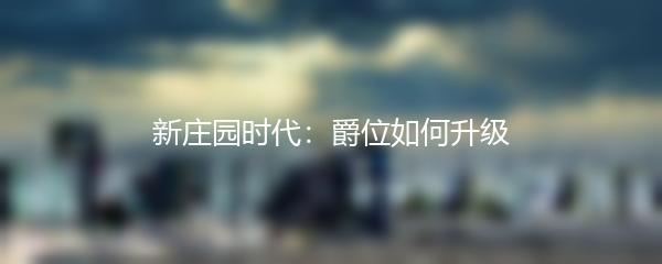 新庄园时代爵位如何升级