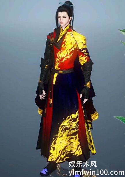 逆水寒手游金焰追虎男款轻容染黑金-逆水寒手游金焰追虎男款轻容染黑金分享