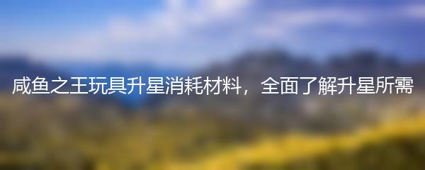 咸鱼之王玩具升星消耗材料 全面了解升星所需
